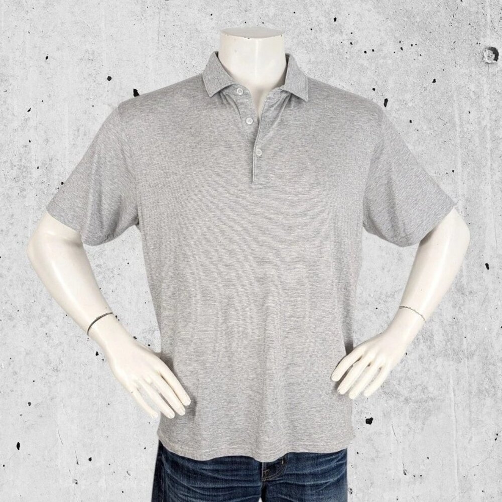 Peter Millar Golf Polo Crown Crafted Shirt Size Large Grey Gray